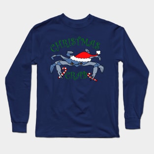 Funny Christmas Crab Maryland Blue Crab Long Sleeve T-Shirt